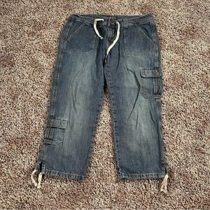 Women’s Aeropostale Denim Cargo Capris Y2K